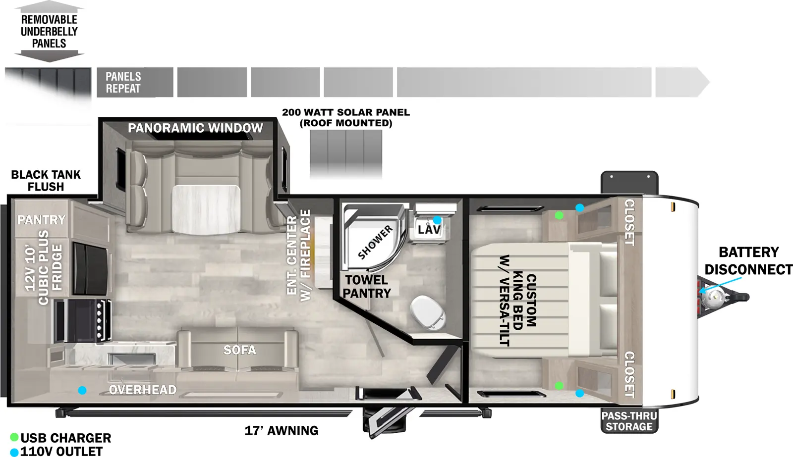 The Cruise Lite Northwest 253RKXL floorplan has one entry and one slide out. Exterior features include: metal exterior and 17' awning. 